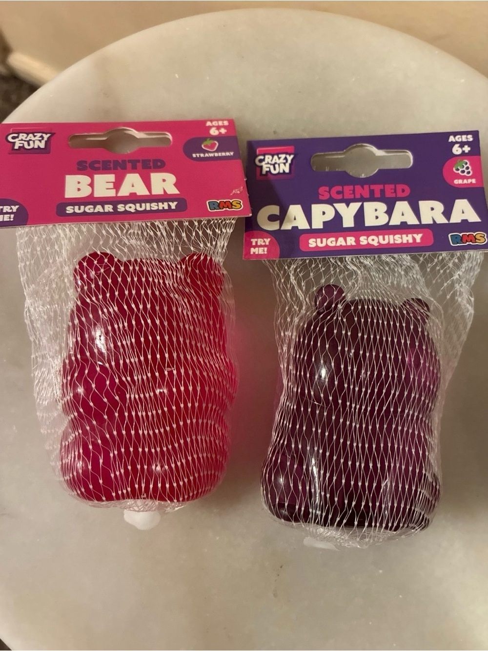 Crazy Fun Scented Strawberry bear & Scented Grape Capybara Sugar Squishies